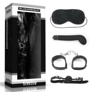 Bondage Kit Deluxe  with Vibrator  Black