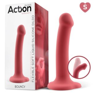 Bouncy Liquid Silicone Dildo Hiper Flexible 6.5 - 16.5 cm Size S Burgundy