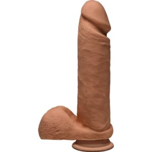 Dual Density dildo Perfect D with Testicles 8 Caramel