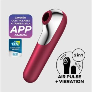 Dual Love Vibe and Sucker with Air Pulse Red