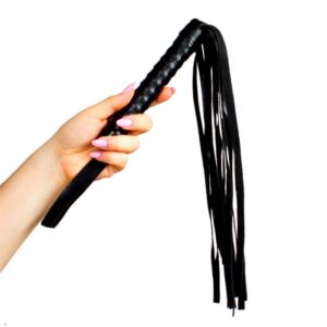 Leather Whip 45 cm Black