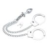 Metal Hand Cuffs with Anal Plug