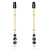 Nipple Clamps with Glass Beads Golden