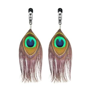 Nipple Clamps with Peacock Feather