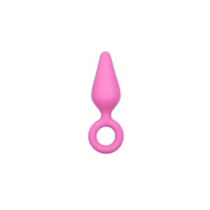 Pink Buttplugs With Pull Ring - Small