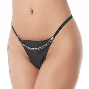 Rimba Bondage Play G-String with Chain Black