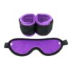 Rimba Bondage Play Handcuffs with Mask Adjustable Purple