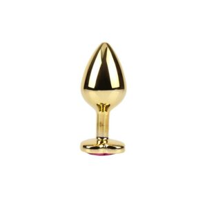 Rosy Heart Golden Anal Plug with Jewel Size M