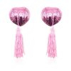 Self-Adhesive Heart Sequin Nipple Cover with Tassel Pink