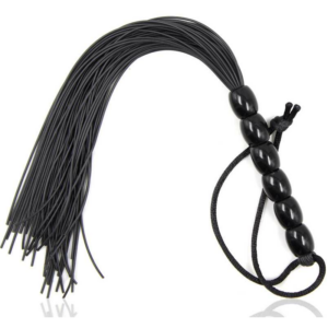 OHMAMA FETISH RIBBED SILICONE HANDLE FLOGGER 22 CM