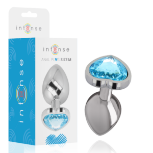 INTENSE - ALUMINUM METAL ANAL PLUG BLUE HEART SIZE M