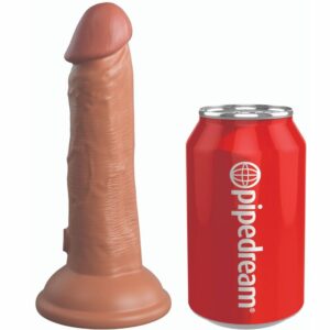 KING COCK - ELITE REALISTIC DILDO VIBRATING & SILICONE 15.2 CM CARAMEL