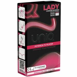 UNIQ - LADY CONDOM LATEX FREE FEMALE CONDOMS WITH GARTER BELT 3 UNITS