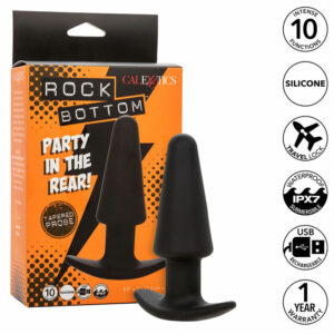 CALEXOTICS - ROCK BOTTOM TAPERED ANAL PLUG 10 VIBRACIONES SILICONE BLACK