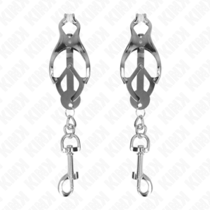 KINK - JAPANESE CLOVER NIPPLE CLAMPS WITH HOOKS SILVER