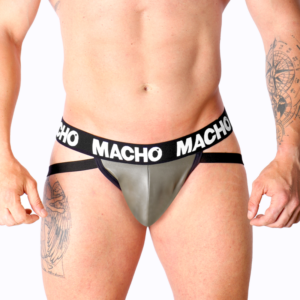 MACHO - MX27GR LEATHER JOCK GRAY BEIGE XL