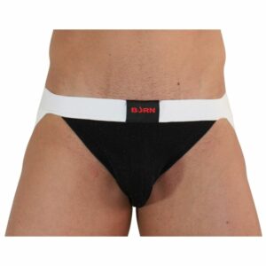 BURN - 004 JOCK SHINY BLACK / WHITE M