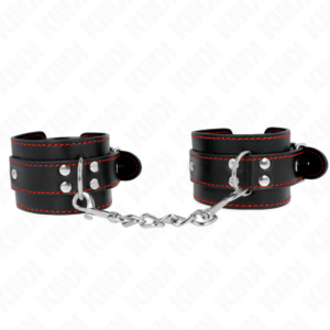 KINK - WRIST RESTRAINTS BLACK WITH RED LINING ADJUSTABLE 20-28 CM X 5.5 CM