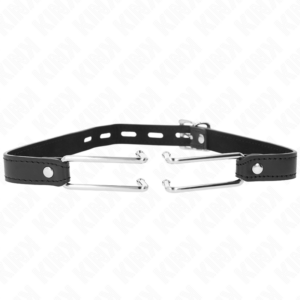 KINK - METAL HOOK GAG 11.5 CM WITH LEATHERETTE STRAP ADJUSTABLE 39-58 CM X 2 CM