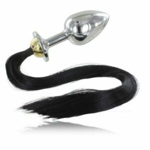 METAL HARD - STEEL ANAL PLUG WITH TAIL 8.89CM