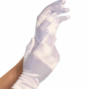 LEG AVENUE - SATIN GLOVES WHITE