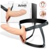 Strap-On with Hollow Dildo Premium Silicone Size L Flesh