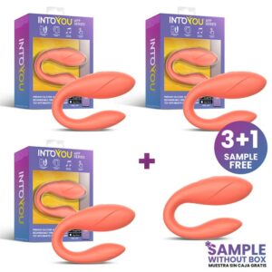 Pack 3 + Sample Vibrating Couple Toy with App Flexible Salmon