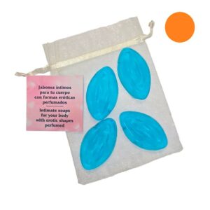 Set of 4 Scented Mini Soaps in the Shape of a Orange Vagina